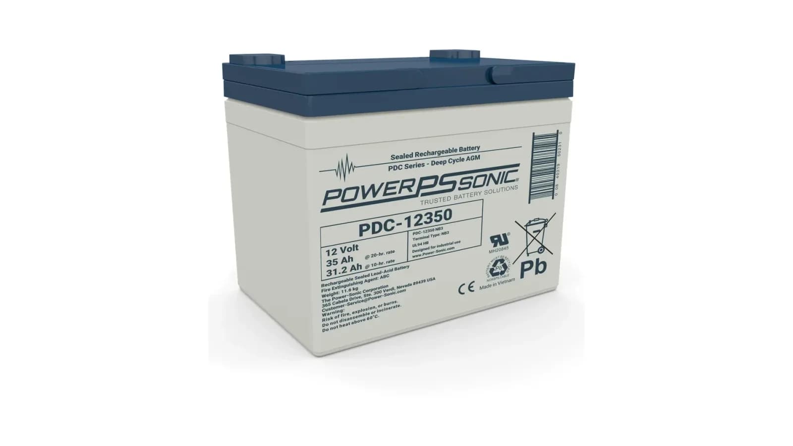 Batería sellada de ciclo profundo Power-Sonic PDC de 12 V